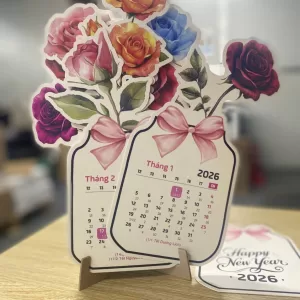 Bộ Lịch Hình Hoa Hồng 2026 Có Lịch Âm